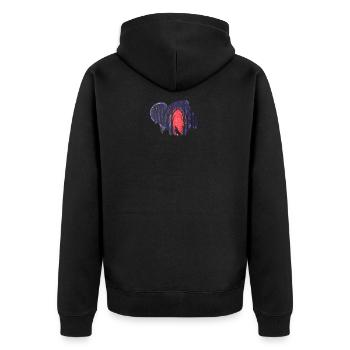 Beautiful night woman with wolf - Unisex Premium Organic Zip Hoodie - black - Back - Nico (187cm)