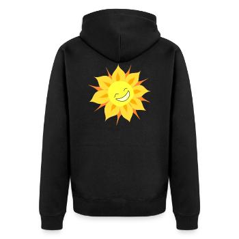 sun - Unisex Premium Organic Zip Hoodie - black - Back - Nico (187cm)