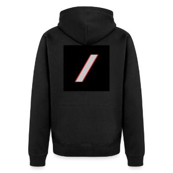 Offizier der Feuerwehr, Sergeant - Unisex Premium Bio Zip Hoodie - Schwarz - Hinten - Nico (187cm)