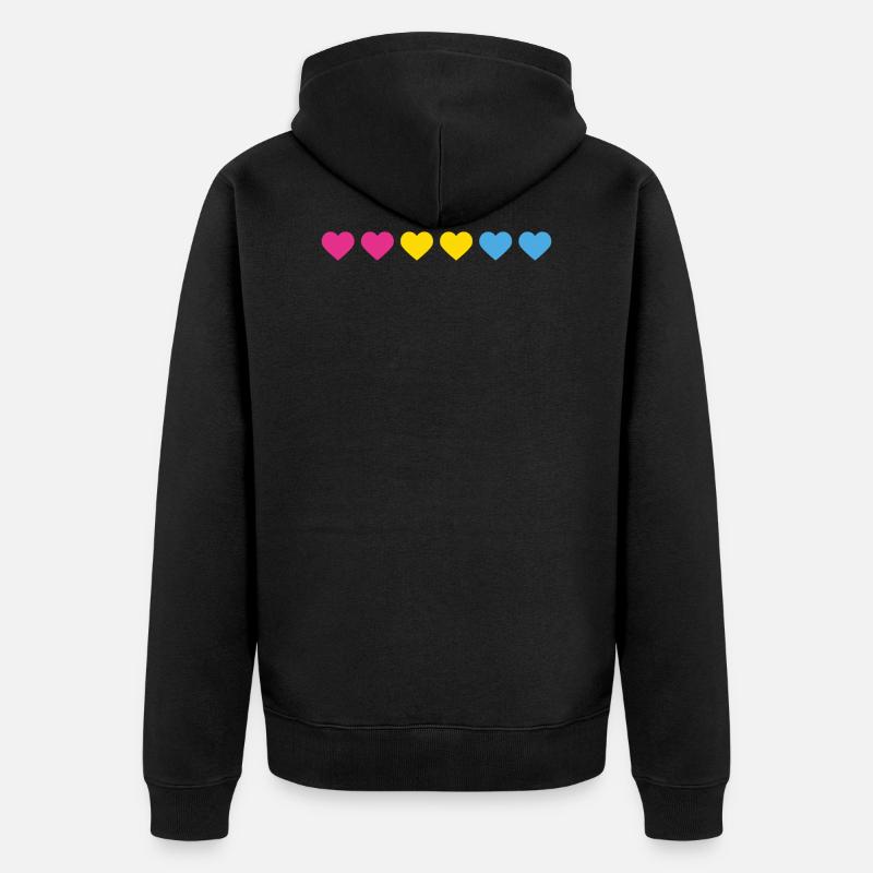 Pan-Heart | Pansexual Pride LGBTQ - Veste à capuche bio Premium Unisexe - noir