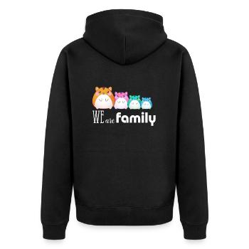 We are family fun Family Family Team Hamste - Unisex Premium Organic Zip Hoodie - black - Back - Nico (187cm)