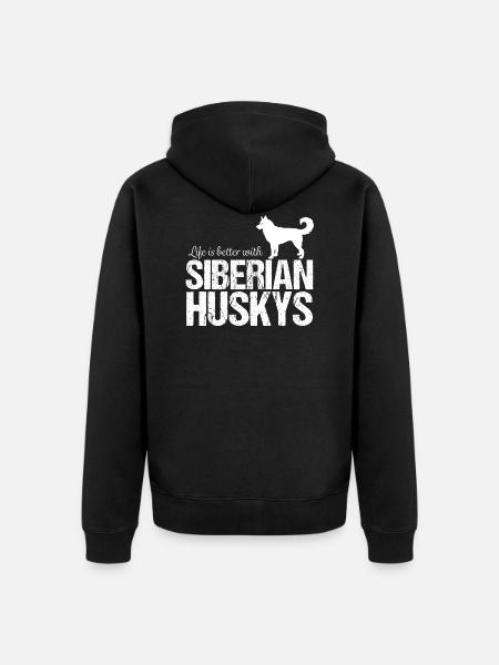 Husky husky - Unisex Premium Organic Zip Hoodie - black
