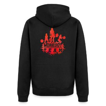 Fitness women group - Unisex Premium Organic Zip Hoodie - black - Back - Nico (187cm)