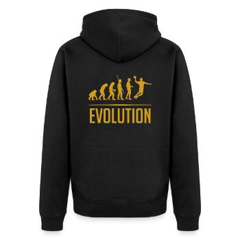 A premium handballer T-shirt, pullover - Unisex Premium Organic Zip Hoodie - black - Back - Nico (187cm)