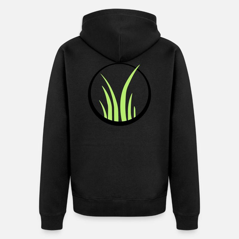 grass herbe pelouse logo - Veste à capuche bio Premium Unisexe - noir