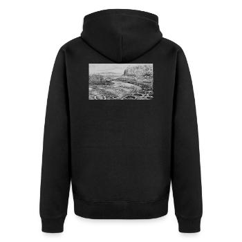 CURVE NURBURGRING - Unisex Premium Organic Zip Hoodie - black - Back - Nico (187cm)