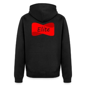 elite - Unisex Premium Organic Zip Hoodie - black - Back - Nico (187cm)