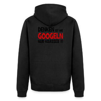 Penser, c’est plus dur de chercher sur Google!!! - Internet - Veste à capuche bio Premium Unisexe - noir - Dos - Nico (187cm)