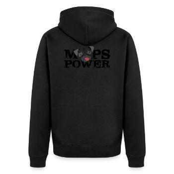 MOPS POWER - Unisex Premium Organic Zip Hoodie - black - Back - Nico (187cm)