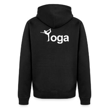 Yoga Pose Yogi - Unisex Premium Organic Zip Hoodie - black - Back - Nico (187cm)