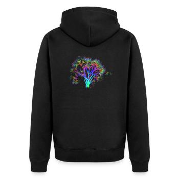 Goa Arbre Neon psy psy Techno Party - Veste à capuche bio Premium Unisexe - noir - Dos - Nico (187cm)