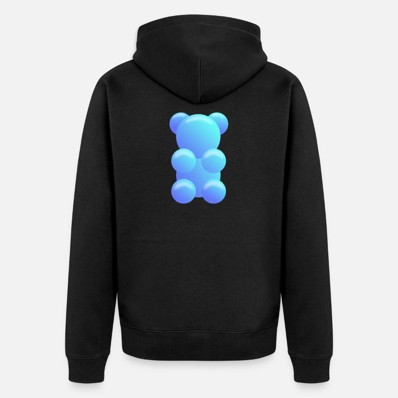 Gummibärchen blau - Unisex Premium Bio Zip Hoodie - Schwarz