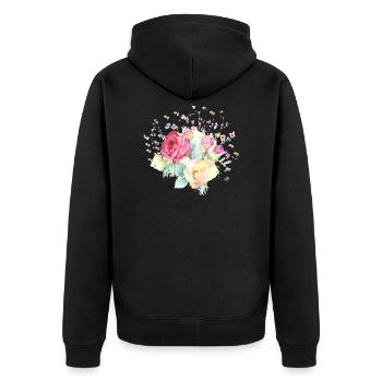 Bouquet Bouquet de roses Roses - Veste à capuche bio Premium Unisexe - noir - Dos - Nico (187cm)