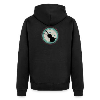 Geige - Unisex Premium Bio Zip Hoodie - Schwarz - Hinten - Nico (187cm)