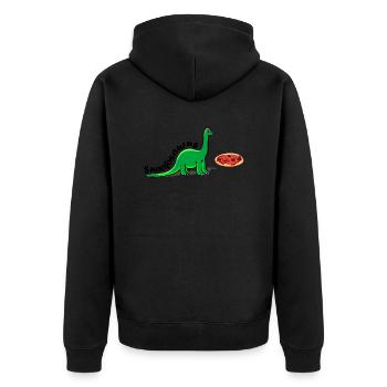 Snackosaurus - Unisex Premium Organic Zip Hoodie - black - Back - Nico (187cm)