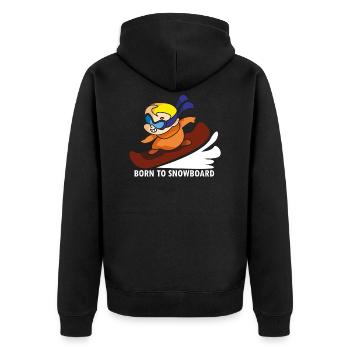 snowboard baby snowboarding - Unisex Premium Bio Zip Hoodie - Schwarz - Hinten - Nico (187cm)