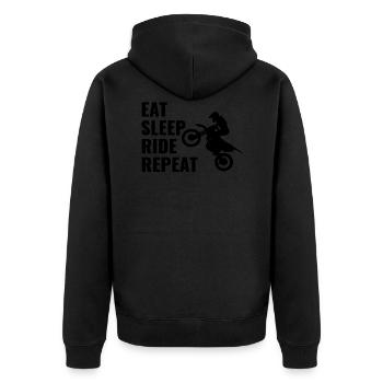 Eat Sleep Ride Repeat - Unisex Premium Organic Zip Hoodie - black - Back - Nico (187cm)