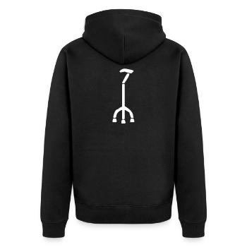 With Krückstock you can go better - Unisex Premium Organic Zip Hoodie - black - Back - Nico (187cm)