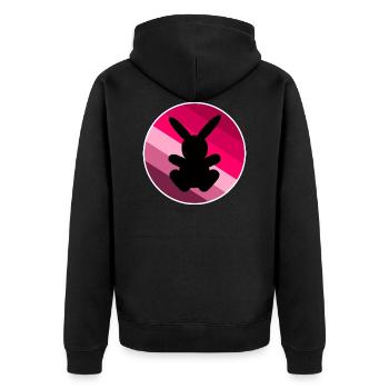 Hare - Unisex Premium Organic Zip Hoodie - black - Back - Nico (187cm)