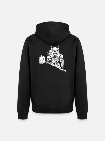 Wikinger muskeln beast - Unisex Premium Bio Zip Hoodie - Schwarz