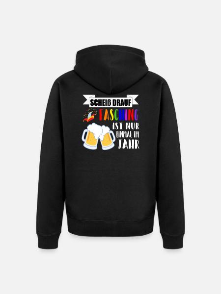Fasching Geschenkidee - Unisex Premium Bio Zip Hoodie - Schwarz