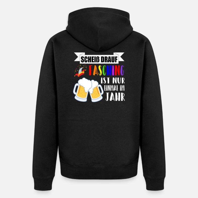 Fasching Geschenkidee - Unisex Premium Bio Zip Hoodie - Schwarz