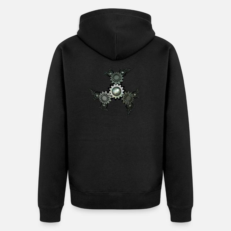 Fractale mécanique - Veste à capuche bio Premium Unisexe - noir