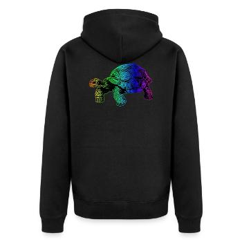 Colorful party turtle - Unisex Premium Organic Zip Hoodie - black - Back - Nico (187cm)