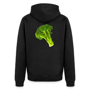 broccoli - Unisex Premium Organic Zip Hoodie - black - Back - Nico (187cm)
