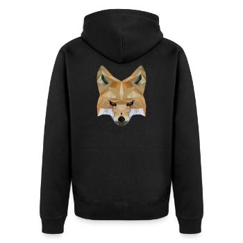 Low Poly Art Fox - Geschenkidee - Unisex Premium Bio Zip Hoodie - Schwarz - Hinten - Nico (187cm)