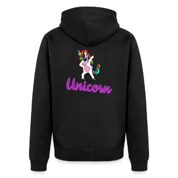 Licorne Licorne - Veste à capuche bio Premium Unisexe - noir - Dos - Nico (187cm)
