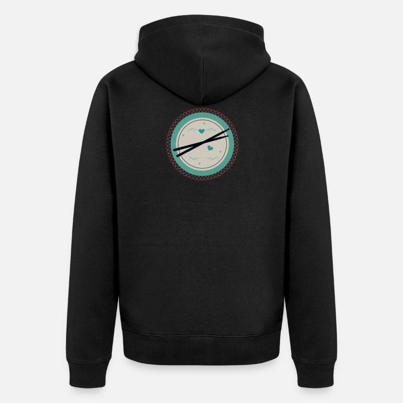 Drums - Unisex Premium Bio Zip Hoodie - Schwarz