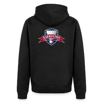 Badminton badminton - Unisex Premium Organic Zip Hoodie - black - Back - Nico (187cm)