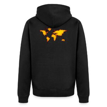 carte du monde - Veste à capuche bio Premium Unisexe - noir - Dos - Nico (187cm)