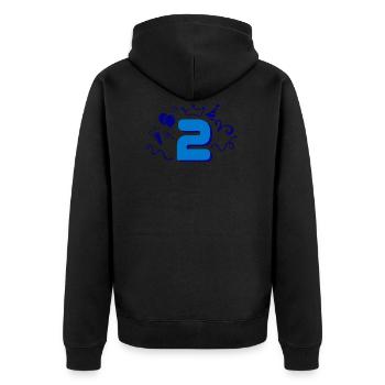 2nd birthday boy - Unisex Premium Organic Zip Hoodie - black - Back - Nico (187cm)