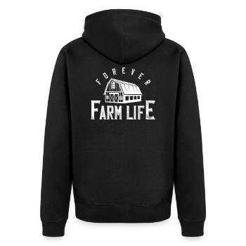 Farm farmer farm life claim - Unisex Premium Organic Zip Hoodie - black - Back - Nico (187cm)