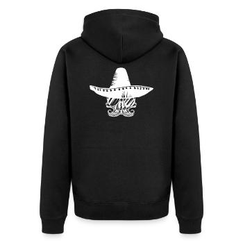 chapeau sombrero squelette mexique - Veste à capuche bio Premium Unisexe - noir - Dos - Nico (187cm)