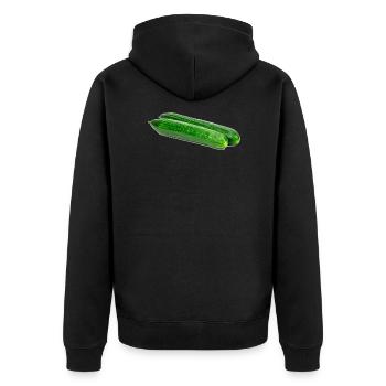 Gurken. concombre. gurka. cucumber - Unisex Premium Bio Zip Hoodie - Schwarz - Hinten - Nico (187cm)