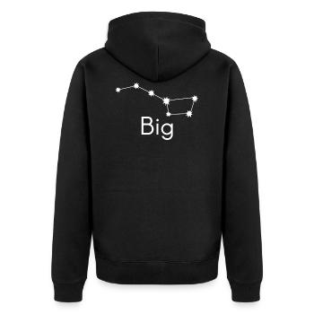Großer Wagen Big Bear Astrologie Sternzeichen - Unisex Premium Bio Zip Hoodie - Schwarz - Hinten - Nico (187cm)