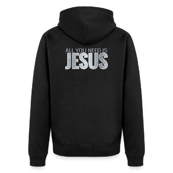 Tout ce dont tu as besoin Christian - Veste à capuche bio Premium Unisexe - noir - Dos - Nico (187cm)