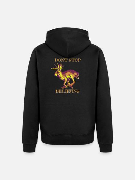 Wolpertinger lebt - Unisex Premium Bio Zip Hoodie - Schwarz