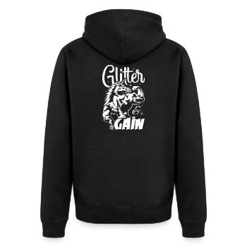 unicorn fitness glitter muscles - Unisex Premium Organic Zip Hoodie - black - Back - Nico (187cm)