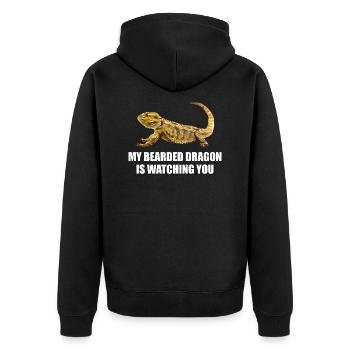 Mon dragon barbe vous regarde - Veste à capuche bio Premium Unisexe - noir - Dos - Nico (187cm)