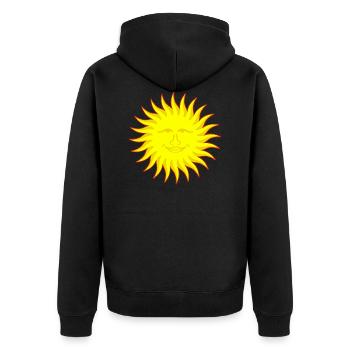 Soleil avec visage - Veste à capuche bio Premium Unisexe - noir - Dos - Nico (187cm)