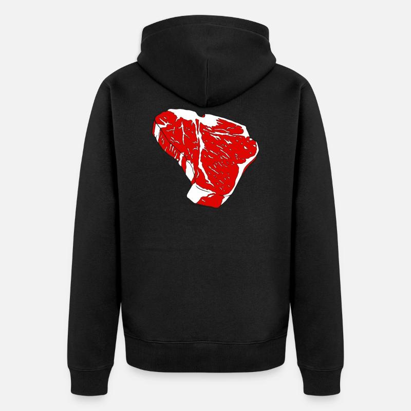 Steak t-bone - Veste à capuche bio Premium Unisexe - noir