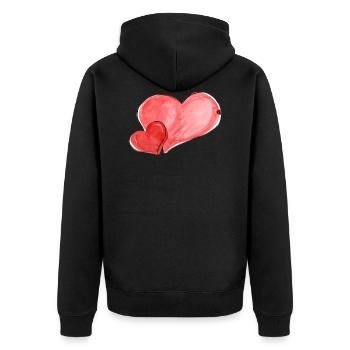 Cœur - Veste à capuche bio Premium Unisexe - noir - Dos - Nico (187cm)