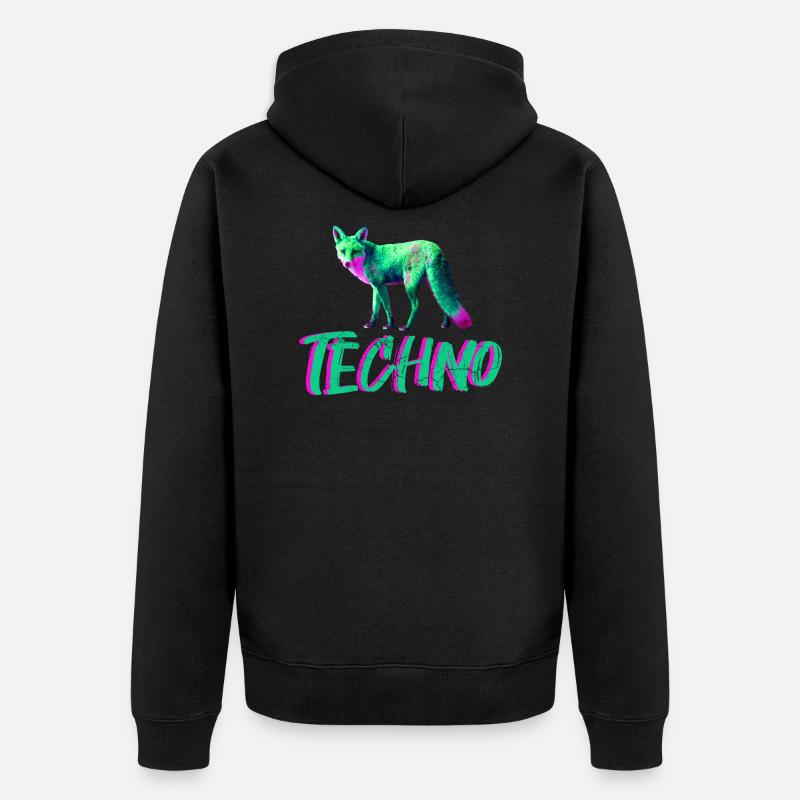 techno - Unisex Premium Bio Zip Hoodie - Schwarz