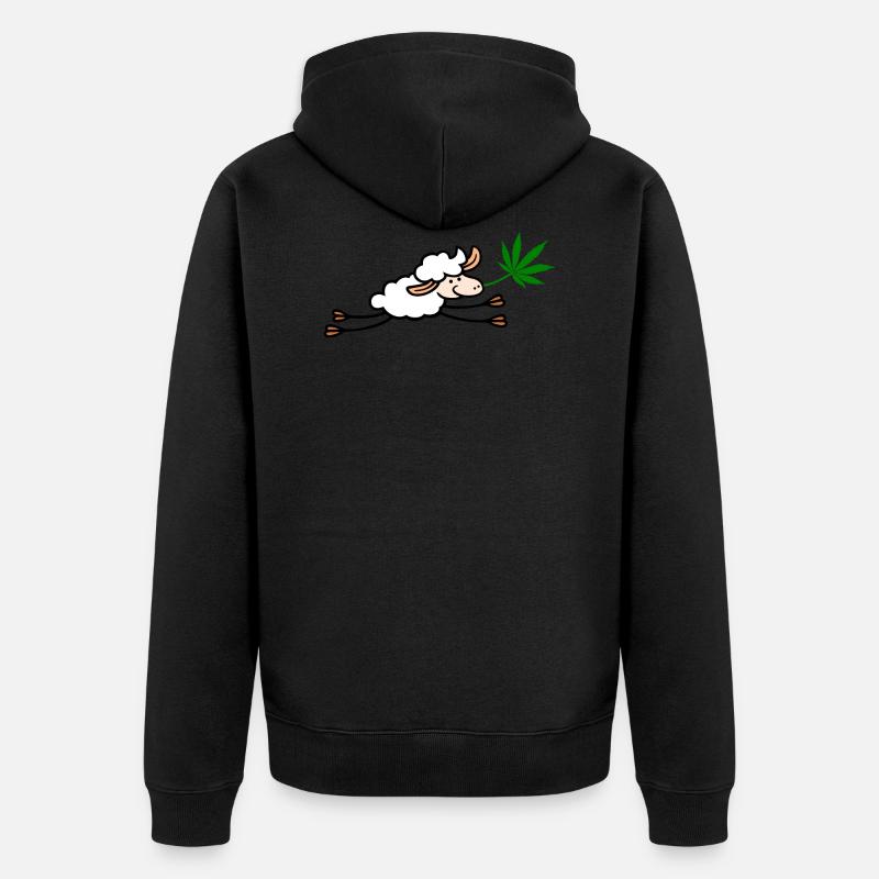 Schaf Hanf springend png - Unisex Premium Bio Zip Hoodie - Schwarz