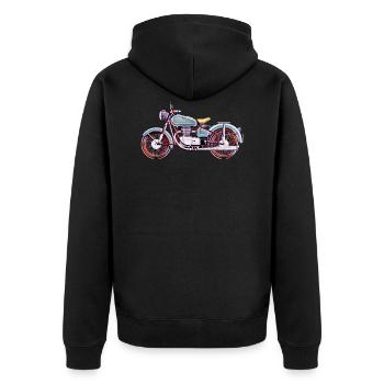 Moto vintage - Veste à capuche bio Premium Unisexe - noir - Dos - Nico (187cm)