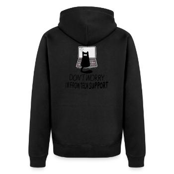 Support technique chat - Veste à capuche bio Premium Unisexe - noir - Dos - Nico (187cm)